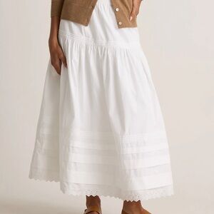 🤍Quince Doen Sebastiane Organic Cotton Poplin Pintuck Maxi Skirt - XS - NWT🤍